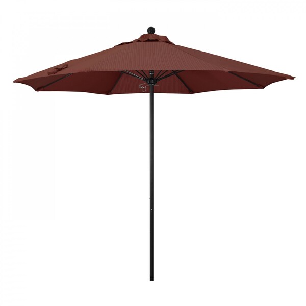 California Umbrella 9' Black Aluminum Market Patio Umbrella, Olefin Terrace Adobe 194061335765 - main